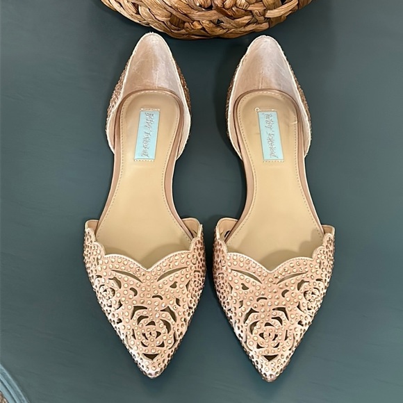 Betsey Jonhson Lucy, Jeweled, Cutout Women's Flats, size 8.5 - Picture 3 of 16